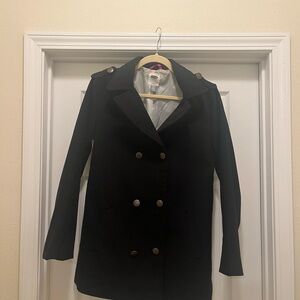 Girls Size XXL (16) Old Navy Wool Pea Coat Black